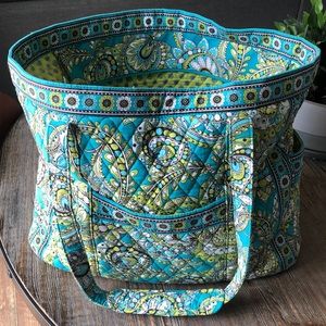 Vera Bradley peacock blue and green XL bag